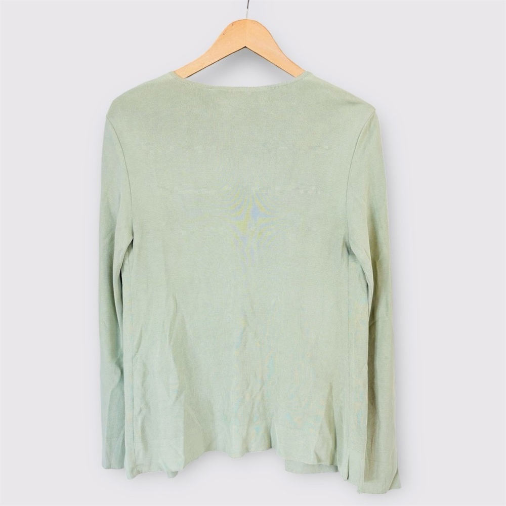 CELINE Paris Mint Viscose Cardigan Size 40 – Made in Italy – Minimalist Luxury - Picture 4 of 10